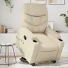 Image de vidaXL Fauteuil inclinable de massage Crème Similicuir