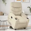 Image de vidaXL Fauteuil inclinable de massage électrique crème similicuir