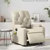Image de vidaXL Fauteuil de massage inclinable électrique crème similicuir