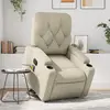 Image de vidaXL Fauteuil inclinable de massage Crème Similicuir