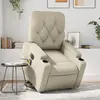 Image de vidaXL Fauteuil inclinable de massage électrique crème similicuir