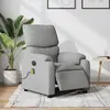 Image de vidaXL Fauteuil de massage inclinable électrique gris clair tissu