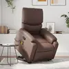 Image de vidaXL Fauteuil inclinable de massage Marron Similicuir