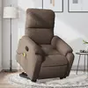 Image de vidaXL Fauteuil inclinable de massage marron tissu microfibre