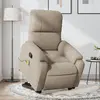 Image de vidaXL Fauteuil inclinable de massage taupe tissu microfibre
