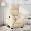 Image de vidaXL Fauteuil inclinable de massage crème tissu microfibre