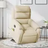Image de vidaXL Fauteuil inclinable de massage électrique Crème Tissu