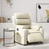 Image de vidaXL Fauteuil de massage inclinable électrique crème similicuir