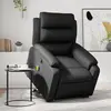 Image de vidaXL Fauteuil inclinable de massage Noir Similicuir