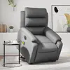 Image de vidaXL Fauteuil inclinable de massage électrique gris similicuir