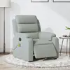 Image de vidaXL Fauteuil inclinable électrique de massage gris clair velours