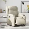 Image de vidaXL Fauteuil de massage inclinable électrique crème similicuir