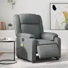 Image de vidaXL Fauteuil de massage inclinable électrique gris similicuir
