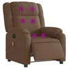 Image de vidaXL Fauteuil inclinable de massage électrique marron tissu