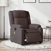 Image de vidaXL Fauteuil de massage inclinable électrique Marron foncé Tissu