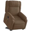 Image de vidaXL Fauteuil inclinable de massage électrique Marron Tissu