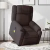 Image de vidaXL Fauteuil inclinable de massage électrique Marron foncé Tissu
