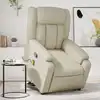 Image de vidaXL Fauteuil inclinable de massage Crème Similicuir