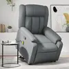 Image de vidaXL Fauteuil inclinable de massage Gris Similicuir