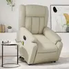 Image de vidaXL Fauteuil inclinable de massage électrique crème similicuir