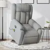 Image de vidaXL Fauteuil de massage inclinable Gris clair Tissu