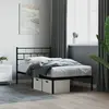 Image de vidaXL Cadre de lit métal sans matelas avec tête de lit noir 100x190cm