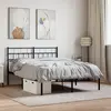 Image de vidaXL Cadre de lit métal sans matelas avec tête de lit noir 140x190cm