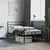 Image de vidaXL Cadre de lit métal sans matelas avec pied de lit noir 100x190cm