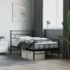 Image de vidaXL Cadre de lit métal sans matelas avec pied de lit noir 107x203cm