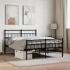 Image de vidaXL Cadre de lit métal sans matelas avec pied de lit noir 135x190cm