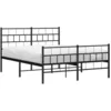 Image de vidaXL Cadre de lit métal sans matelas avec pied de lit noir 140x190cm