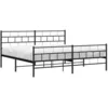 Image de vidaXL Bedframe met hoofd- en voeteneinde metaal zwart 193x203 cm
