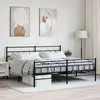 Image de vidaXL Cadre de lit métal sans matelas avec pied de lit noir 193x203cm