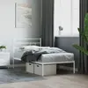 Image de vidaXL Cadre de lit métal sans matelas avec tête de lit blanc 75x190cm