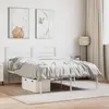 Image de vidaXL Cadre de lit métal sans matelas et tête de lit blanc 150x200 cm