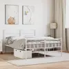 Image de vidaXL Cadre de lit métal sans matelas et pied de lit blanc 135x190 cm