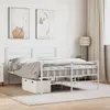 Image de vidaXL Cadre de lit métal sans matelas et pied de lit blanc 140x190 cm