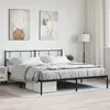 Image de vidaXL Cadre de lit métal sans matelas avec tête de lit noir 200x200cm
