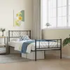 Image de vidaXL Cadre de lit métal sans matelas et pied de lit noir 100x200 cm
