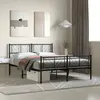 Image de vidaXL Cadre de lit métal sans matelas avec pied de lit noir 120x190cm