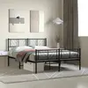 Image de vidaXL Cadre de lit métal sans matelas avec pied de lit noir 140x200cm