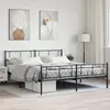 Image de vidaXL Cadre de lit métal sans matelas avec pied de lit noir 180x200cm