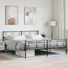Image de vidaXL Cadre de lit métal sans matelas avec pied de lit noir 193x203cm