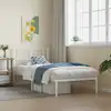 Image de vidaXL Cadre de lit métal sans matelas avec tête de lit blanc 80x200cm