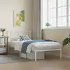 Image de vidaXL Cadre de lit métal sans matelas avec tête de lit blanc 90x190cm
