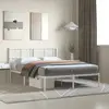 Image de vidaXL Cadre de lit métal sans matelas et tête de lit blanc 120x200 cm