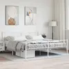 Image de vidaXL Cadre de lit métal sans matelas et pied de lit blanc 193x203 cm