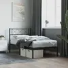 Image de vidaXL Cadre de lit métal sans matelas avec tête de lit noir 80x200 cm