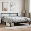 Image de vidaXL Cadre de lit métal sans matelas et tête de lit noir 160x200 cm