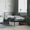 Image de vidaXL Cadre de lit métal sans matelas avec pied de lit noir 100x190cm